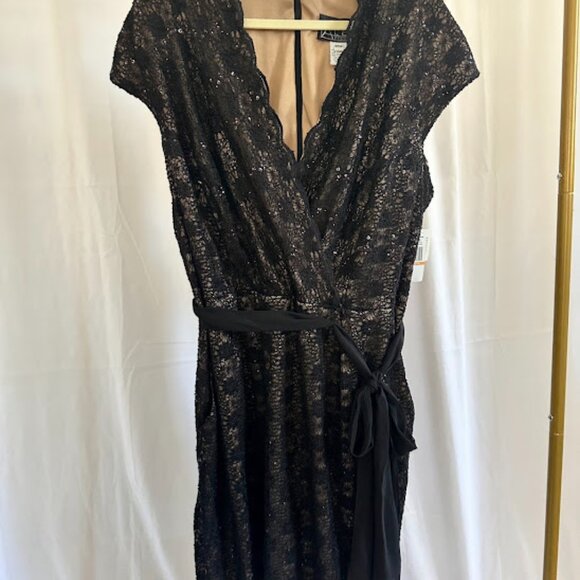 Alex Evenings Women's Plus 24W Black Lace Evening Dress with Sequins NWT - Picture 10 of 10